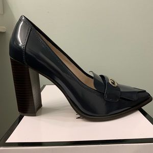 Nine West Navy Leather Dress Shoes * NEVER WORN *